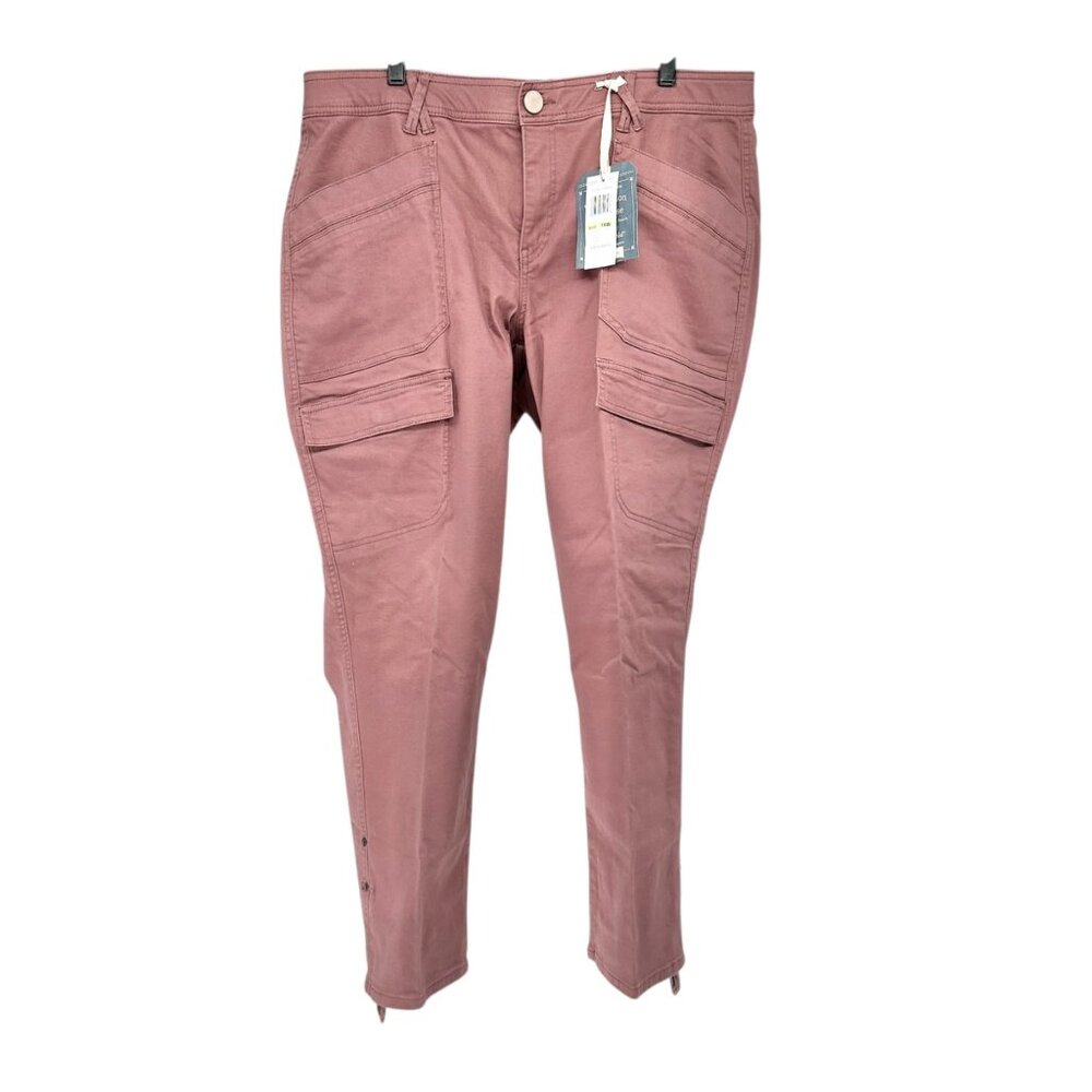 Democracy Ab solution High Rise Cargo Pants 18W Mauve Stretch Slimming Design